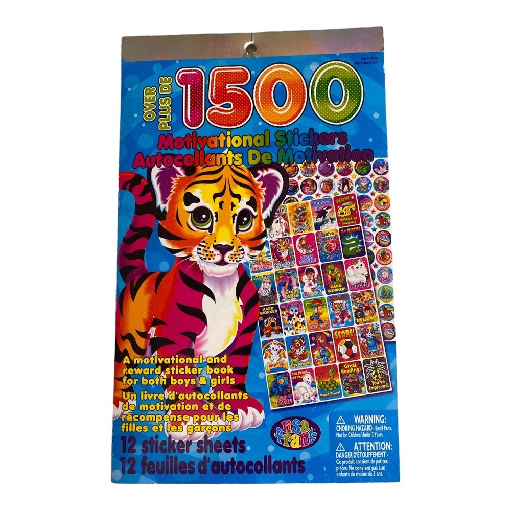 New Lisa Frank Motivational Stickers 1500 12 Pages